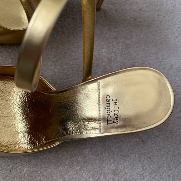 Jeffrey Campbell Gold Aphrodite Strappy Heels Size 9.5 - Picture 4 of 7